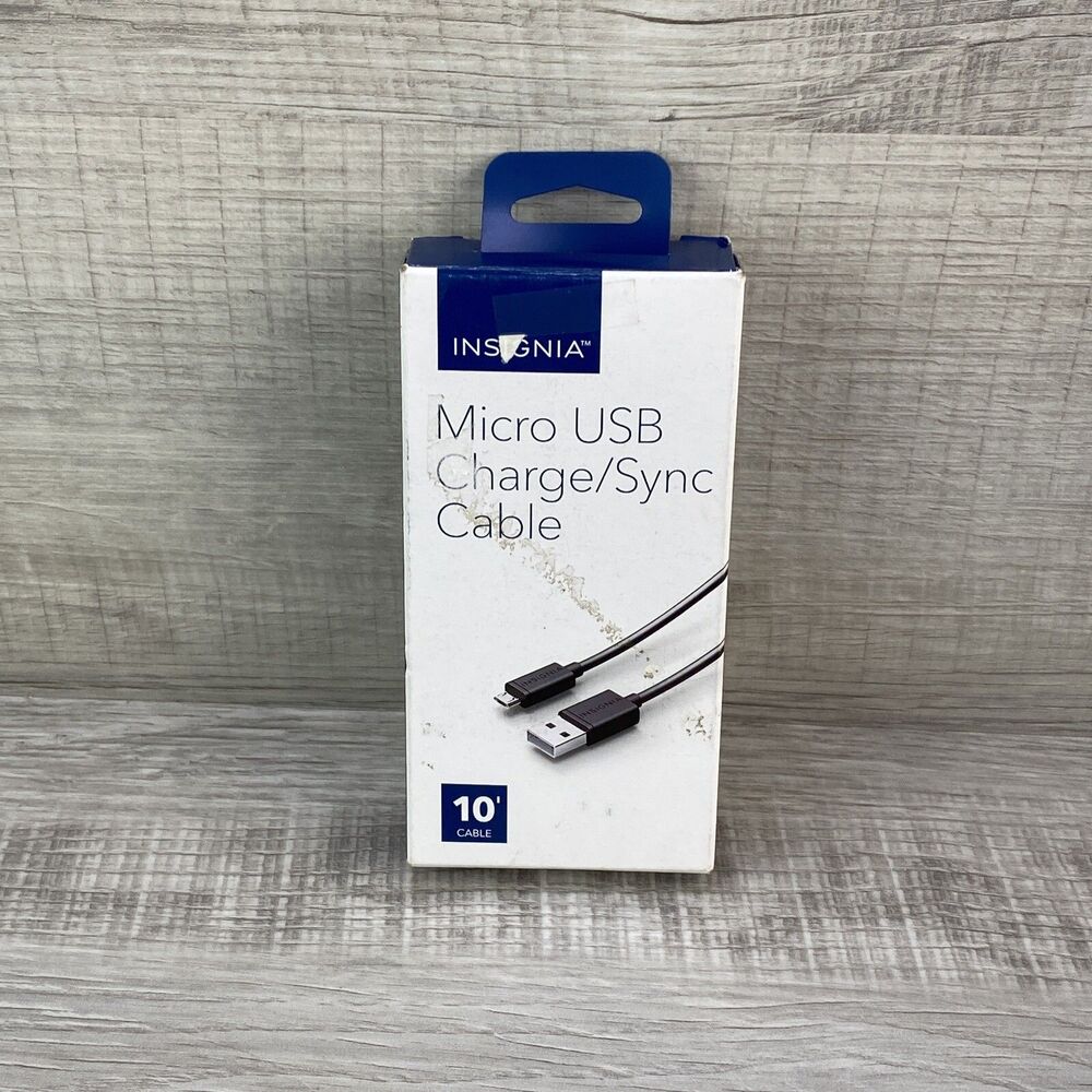 Insignia 10' Black Micro-USB Charge/sync Cable For Smartphones & Tablets